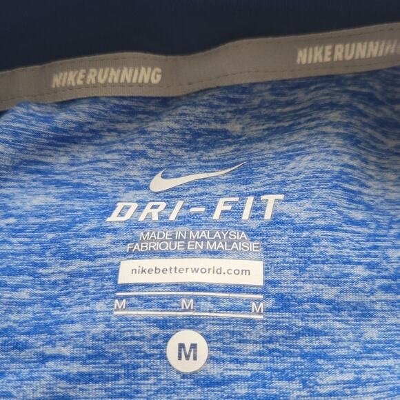 Medium Nike Running Dri-Fit athletic jacket, zip front, high collar, marled blue - Picture 3 of 3